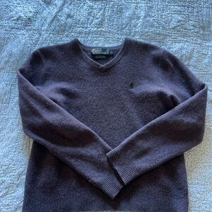 Ralph Lauren Women's V-Neck Sweater in Deep Purple